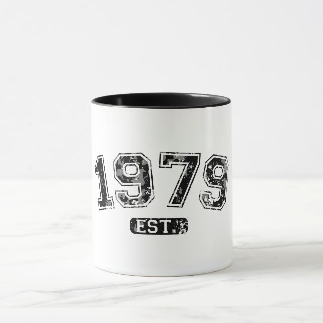 Vintag Retro 1979 Grunge Est. etablierte Grafik Tasse (Zentrum)