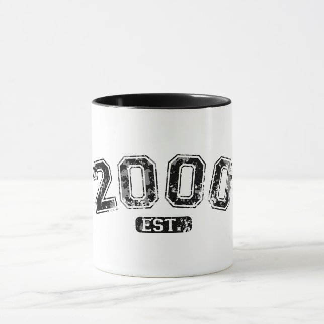 Vintag Retro 2000 Grunge Est. etablierte Grafik Tasse (Zentrum)