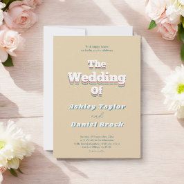 Vintag Retro 70er Groovy Moderne Hochzeit Einladung