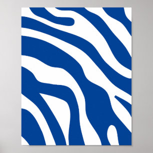 Vintag Retro Abstrakt Blue Poster