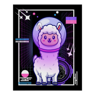 Vintag Retro Alpaca Poster