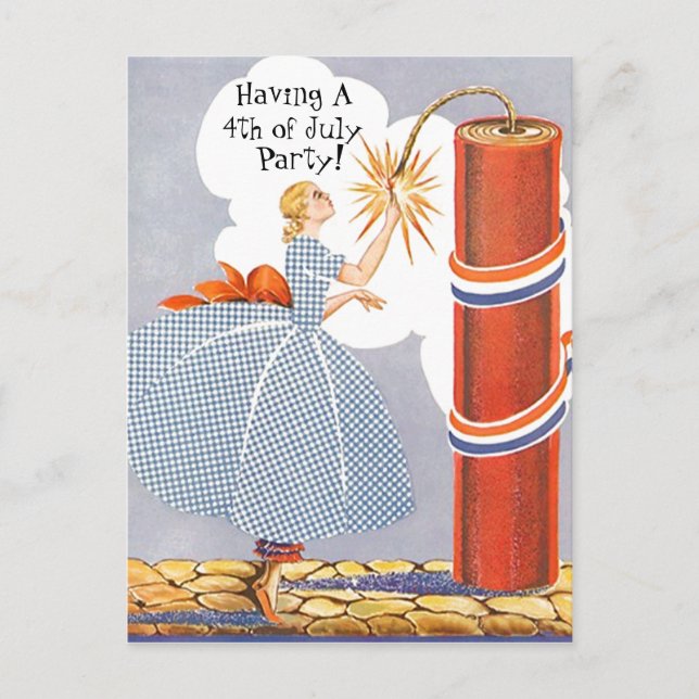 Vintag Retro Amerika 4. Juli Einladung PC (Vorderseite)