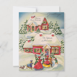 Vintag Retro Ansammlung Weihnachten Familienurlaub