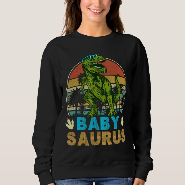 Vintag Retro Babysaurus Dinosaur Trex Sweatshirt (Vorderseite)