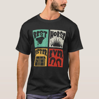 Vintag Retro Bestes Niedliches Pferd Schwester je  T-Shirt