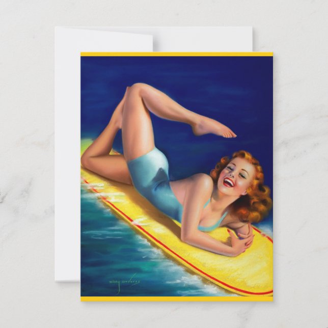 Vintag Retro Billy DeVorss Surfer Pinup (Vorderseite)