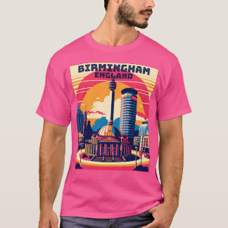 Vintag Retro Birmingham England Sehenswürdigkeiten T-Shirt