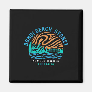 Vintag Retro Bondi Beach Sydney Australien Surfer Magnet