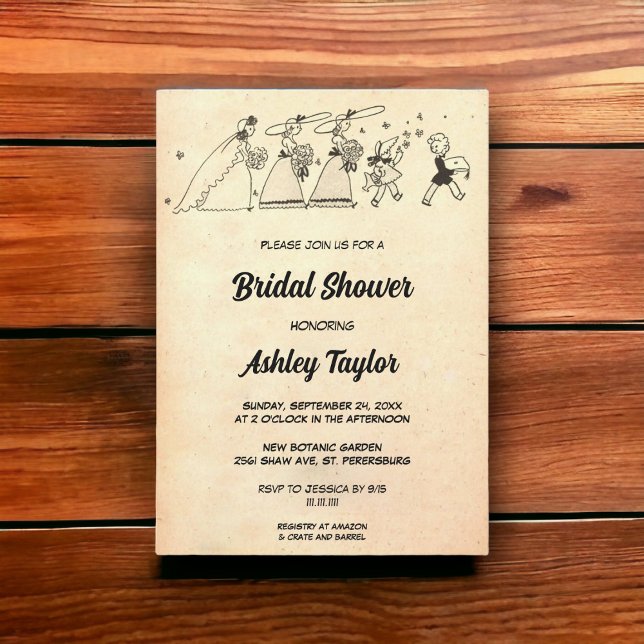 Vintag Retro Bridesmaids Comic Book Brautparty Einladung (Von Creator hochgeladen)