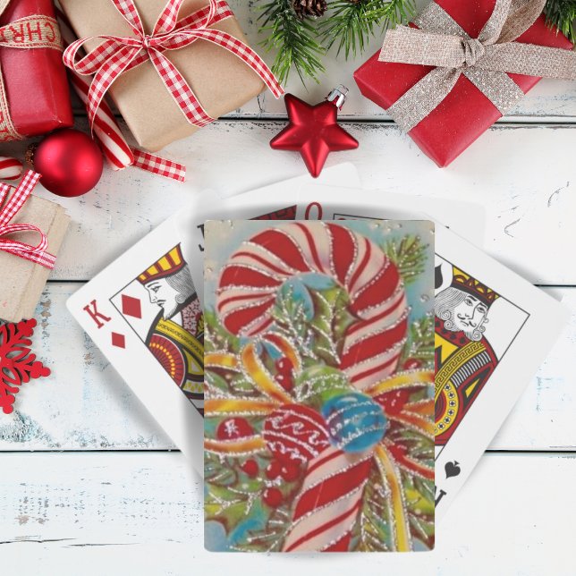 Vintag Retro Candy Cane Weihnachten Spielkarten (Von Creator hochgeladen)
