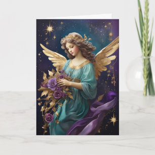 Vintag Retro Christmas Angel Art Karte