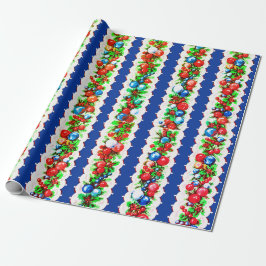 Vintag Retro Christmas Bauble Garland Strip Geschenkpapier