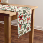 Vintag Retro Christmas Polka Dots Bows Muster Kurzer Tischläufer<br><div class="desc">Vintag Retro Christmas Polka Dots Bows Mustertisch Läufer</div>
