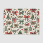 Vintag Retro Christmas Polka Dots Bows Muster Seidenpapier<br><div class="desc">Vintag Retro Christmas Polka Dots Bows Mustertuchpapier</div>