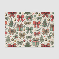 Vintag Retro Christmas Polka Dots Bows Muster