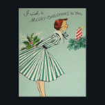 Vintag Retro Christmas Postkarte<br><div class="desc">"Ich wünsche dir frohe Weihnachten" Vintag Retro Weihnachten Postkarte. Mit dieser Postkarte senden Sie an dieser Weihnachtszeit Ihre herzlichen Wünsche an Freunde und Familie.</div>