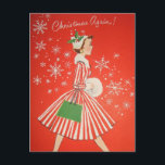 Vintag Retro Christmas Postkarte<br><div class="desc">"Weihnachten wieder" Vintag Retro Weihnachten Postkarte. Mit dieser Postkarte senden Sie an dieser Weihnachtszeit Ihre herzlichen Wünsche an Freunde und Familie.</div>