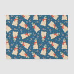 Vintag Retro Christmas Snowman und Candy Cane Seidenpapier<br><div class="desc">Weihnachtsschneemann</div>