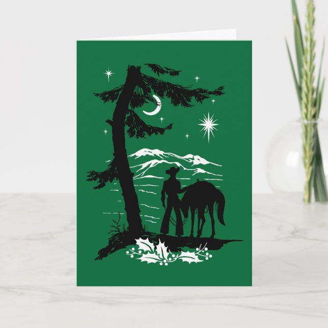 Vintag Retro Cowboy Weihnachten (Vorderseite)