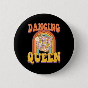 Vintag Retro Dancing Queens Junggeselinnen-Abschie Button