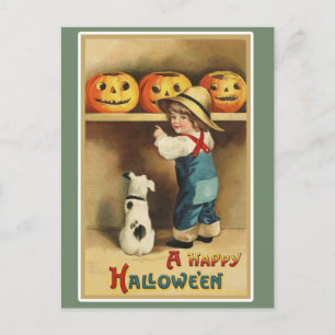 Vintag Retro ein glückliches Halloween Postkarte