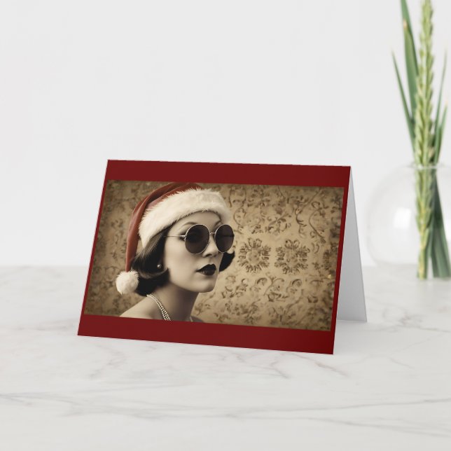 Vintag Retro Foto Weihnachten Karte (Vorderseite)