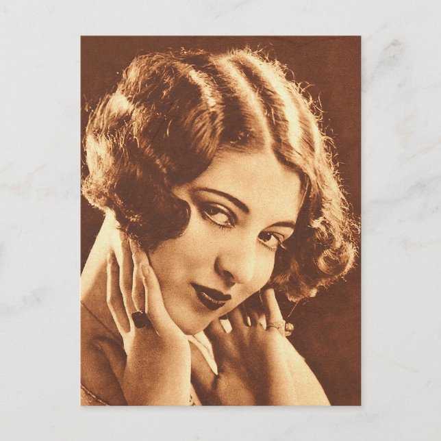 Vintag Retro Frauen Stille Filmstars Postkarte (Vorderseite)