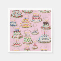 Vintag Retro Happy Birthday Cakes