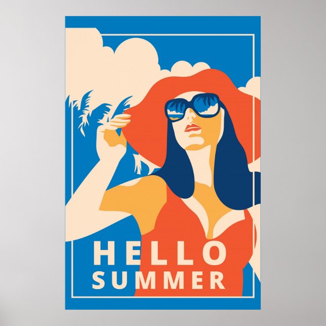 Vintag Retro Hello Summer Poster (Vorne)
