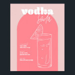 Vintag Retro Inspiriert Vodka Soda Rezept Rosa und Poster<br><div class="desc">Vintag Retro Inspiriert Vodka Soda Rezept Rosa und Dunkelrosa</div>