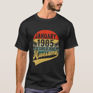 Vintag Retro Januar 1985 37Geburtstagsgeschenke 37 T-Shirt