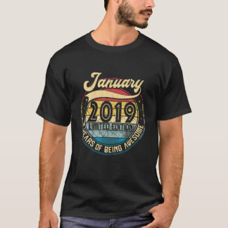 Vintag Retro Januar 2019 3. Geburtstagsgeschenk 3  T-Shirt