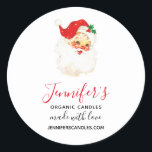 Vintag Retro Jolly Old Santa Claus Christmas Biz Runder Aufkleber<br><div class="desc">Business-Aufkleber mit einem Vintage-Bild eines Retro-Santa-Claus Gesicht. Glücklich und fröhlich mit runden rosigen Wangen.</div>