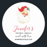 Vintag Retro Jolly Old Santa Claus Christmas Biz Runder Aufkleber<br><div class="desc">Business-Aufkleber mit einem Vintage-Bild eines Retro-Santa-Claus Gesicht. Glücklich und fröhlich mit runden rosigen Wangen.</div>