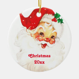 Vintag Retro Jolly Old Santa Claus Weihnachten Keramik Ornament