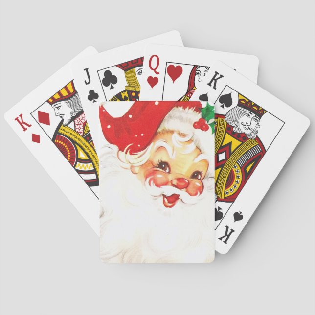 Vintag Retro Jolly Old Santa Claus Weihnachten Spielkarten (Rückseite)