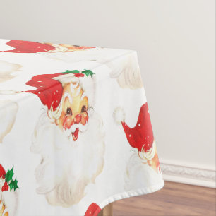 Vintag Retro Jolly Old Santa Claus Xmas Muster Tischdecke