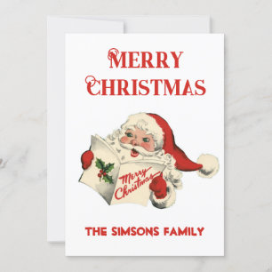 Vintag Retro Jolly Santa Merry Weihnachten