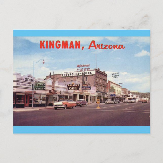 Vintag Retro Kingman Arizona Postkarte (Vorderseite)