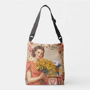 Vintag Retro Lady Valentine Tragetaschen Mit Langen Trägern