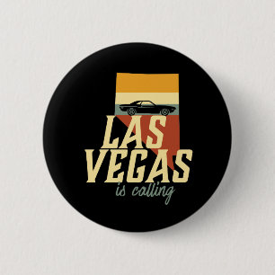 Vintag Retro Las Vegas Nevada USA City Map Button