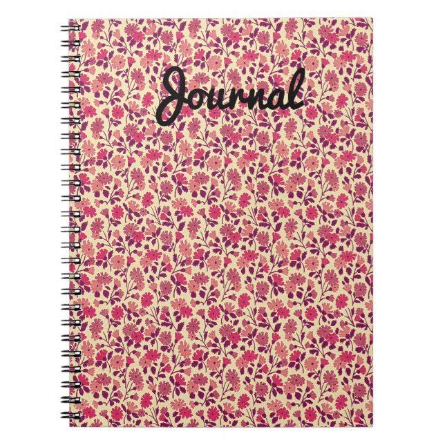 Vintag Retro Little Pink Blume Journal Notizblock (Vorderseite)