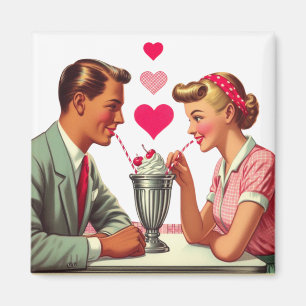 Vintag/Retro Malzgeschäft der 50er Jahre Valentine Magnet