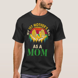 Vintag Retro meinen ersten Muttertag als eine Mama T-Shirt