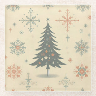 Vintag/Retro Moderne Weihnachten/Winter Glasuntersetzer