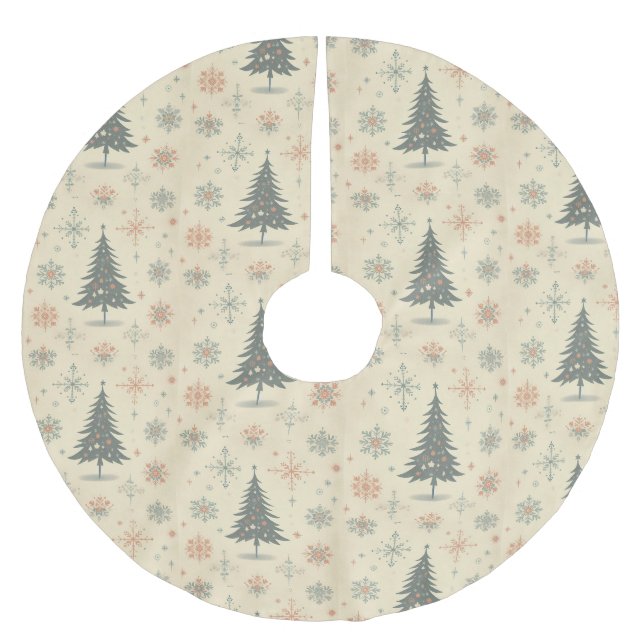Vintag/Retro Moderne Weihnachten/Winter Polyester Weihnachtsbaumdecke (Vorderseite)