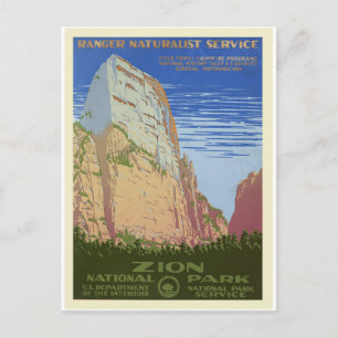 Vintag Retro Nationalparkreisen Tourismus Postkarte
