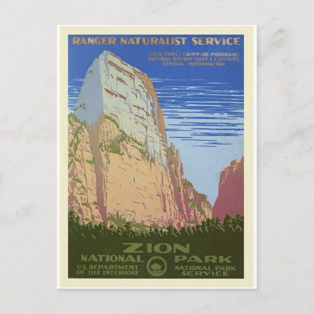 Vintag Retro Nationalparkreisen Tourismus Postkarte (Vorderseite)