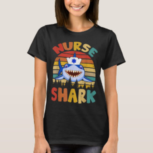 Vintag Retro Nurse Shark Funny Nurse Nursing Shar T-Shirt