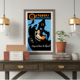 Vintag Retro Oktober ist eine gute Zeit zu lesen Poster